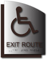 Wheelchair Exit Route ADA Signs - Brushed Aluminum/Backer - 6.5 x 8.5 thumbnail