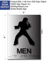 Elvis Presley Mens Restroom ADA Signs - 6" x 8" - Brushed Aluminum thumbnail