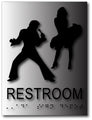 Elvis & Marilyn Brushed Aluminum Unisex Bathroom ADA Signs thumbnail