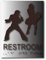 Elvis & Marilyn Brushed Aluminum Unisex Bathroom ADA Signs thumbnail
