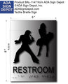 Elvis & Marilyn Brushed Aluminum Unisex Bathroom ADA Signs thumbnail