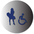 Marilyn Womens Restroom Door ADA Signs - 12" x 12" - Brushed Aluminum thumbnail
