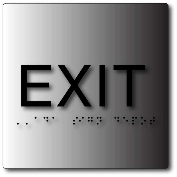 BAL-1156 Exit ADA Sign in Brushed Aluminum - Black