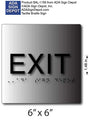 Exit ADA Signs - 6" x 6" - Brushed Aluminum thumbnail