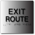 Exit Route ADA Signs - 6" x 6" - Brushed Aluminum thumbnail