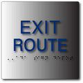 Exit Route ADA Signs - 6" x 6" - Brushed Aluminum thumbnail