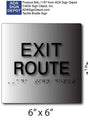 Exit Route ADA Signs - 6" x 6" - Brushed Aluminum thumbnail