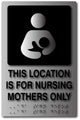 Nursing Mothers Only ADA Signs - 6.5" x 10" - Brushed Aluminum thumbnail