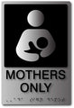 Mothers Only Child Nursing Room ADA Signs - 6" x 9" - Brushed Aluminum thumbnail
