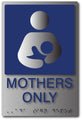 Mothers Only Child Nursing Room ADA Signs - 6" x 9" - Brushed Aluminum thumbnail