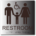 Family Accessible Bathroom ADA Signs - 8" x 8" - Brushed Aluminum thumbnail