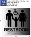 Family Accessible Bathroom ADA Signs - 8" x 8" - Brushed Aluminum thumbnail