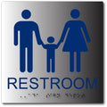 Family Bathroom ADA Signs - 8" x 8" - Brushed Aluminum thumbnail