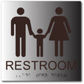 Family Bathroom ADA Signs - 8" x 8" - Brushed Aluminum thumbnail