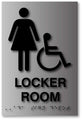 Womens Locker Room ADA Signs - Brushed Aluminum with Braille - 6" x 9" thumbnail