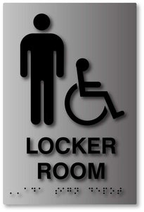 BAL-1165 Mens Handicapped Accessible Locker Room ADA Sign - Black