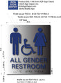 All Gender Accessible Bathroom Brushed Aluminum ADA Signs - 8" x 9" thumbnail