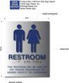 Gender Neutral Restroom Sign in Brushed Aluminum - 8" x 10" thumbnail