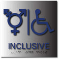 All Inclusive Transgender Wheelchair Access Bathroom Signs - 8" x 8" thumbnail