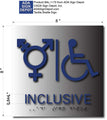 All Inclusive Transgender Wheelchair Access Bathroom Signs - 8" x 8" thumbnail
