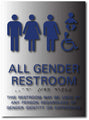All Gender, Wheelchair, Baby Symbols Restroom Signs  8" x 11" thumbnail