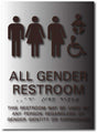 All Gender, Wheelchair, Baby Symbols Restroom Signs  8" x 11" thumbnail