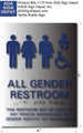 All Gender, Wheelchair, Baby Symbols Restroom Signs  8" x 11" thumbnail