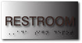 Restroom Braille ADA Sign - Brushed Aluminum - 8"x3" thumbnail