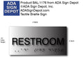 Restroom Braille ADA Sign - Brushed Aluminum - 8"x3" thumbnail