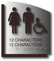 Custom ADA Sign  Curved Brushed Aluminum & Acrylic Backer - 8.5"x9.5" thumbnail