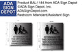 Accompany Disabled Person Restroom Sign  Brushed Aluminum - 10" x 10" thumbnail