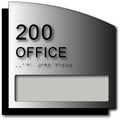 ADA Brushed Aluminum Room Number & Name Slot Sign - 8.5" x 8.5" thumbnail