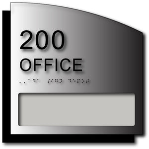 Name Slot Sign Custom ADA Room Number Sign with Name Window on Brushed Aluminum – ADA ...