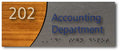 Custom Room Identification Sign - Brushed Aluminum & Wood - 10" x 4" thumbnail