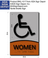 Wheelchair Accessible Women's Restroom ADA Sign - 6" x 9" thumbnail