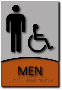 BWL-1018 Men Only Wheelchair Accessible Restroom Sign - Black