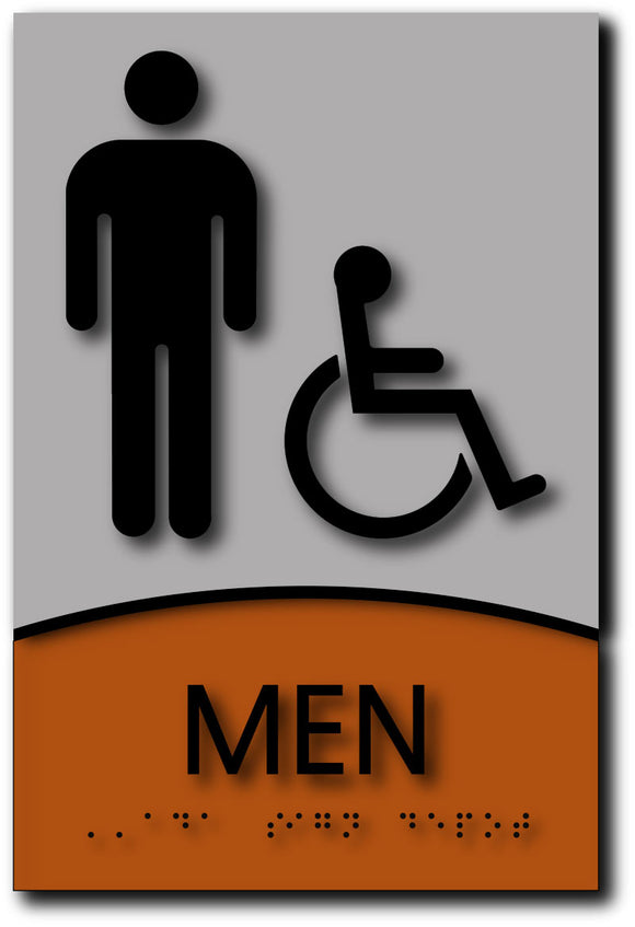 BWL-1018 Men Only Wheelchair Accessible Restroom Sign - Black