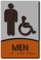 Men's Accessible Bathroom ADA Sign in Brushed Aluminum & Wood - 6"x9" thumbnail