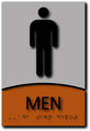 Men's Restroom Designer ADA Signs in Brushed Aluminum and Wood - 6"x9" thumbnail