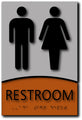 Unisex Restroom ADA Signs - Designer Brushed Aluminum & Wood - 6"x9" thumbnail