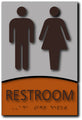 Unisex Restroom ADA Signs - Designer Brushed Aluminum & Wood - 6"x9" thumbnail