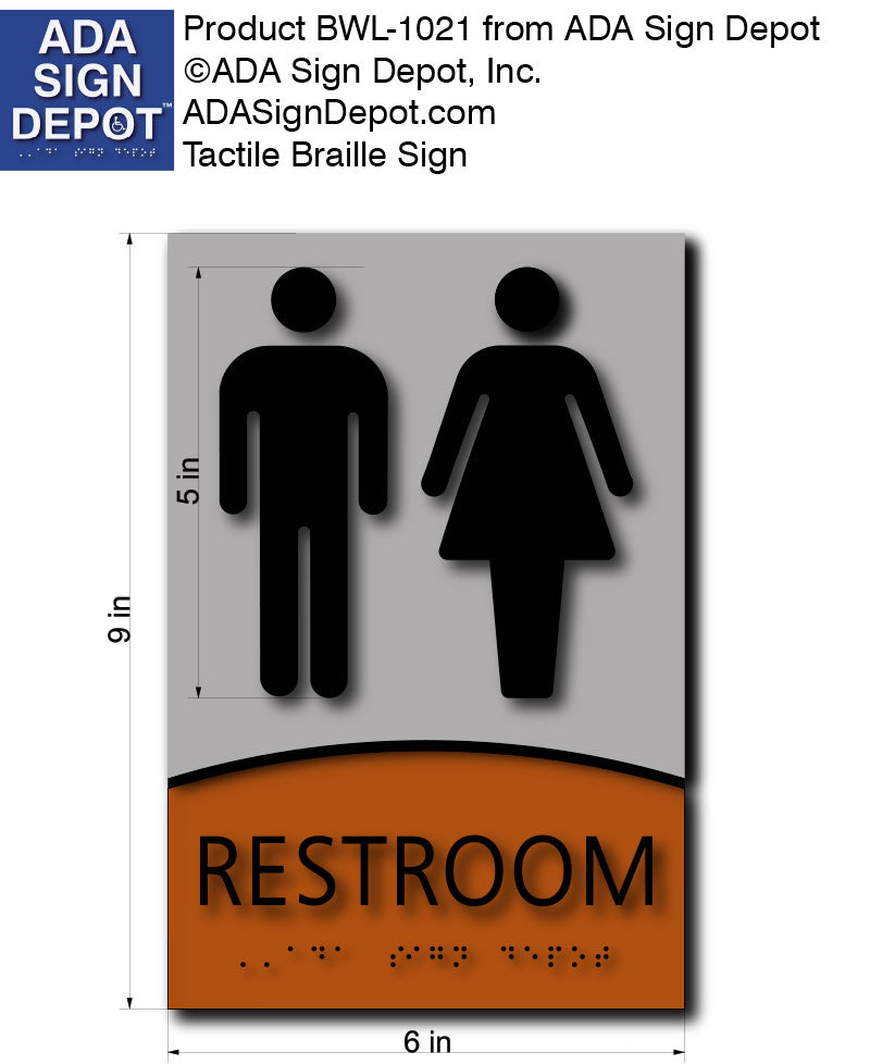 Unisex Restroom ADA Signs in Brushed Aluminum and Wood Laminates – ADA ...