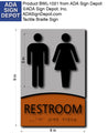 Unisex Restroom ADA Signs - Designer Brushed Aluminum & Wood - 6"x9" thumbnail