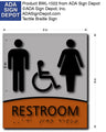 Unisex Accessible Restroom ADA Sign in Brushed Aluminum & Wood - 8"x9" thumbnail