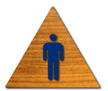 Men's Restroom Door ADA Signs - 12" x 12" Triangle - Wood Laminate thumbnail