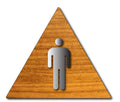 Men's Restroom Door ADA Signs - 12" x 12" Triangle - Wood Laminate thumbnail
