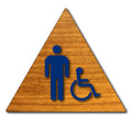 Mens Accessible Restroom Door Sign in Wood Laminate - 12" x 12" thumbnail