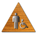 Mens Accessible Restroom Door Sign in Wood Laminate - 12" x 12" thumbnail