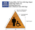 Mens Accessible Restroom Door Sign in Wood Laminate - 12" x 12" thumbnail