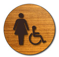 Womens Accessible Restroom Door Sign in Wood Laminate - 12" x 12" thumbnail